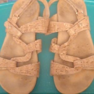 Women's Vionic Gold Faux Cork Sandals